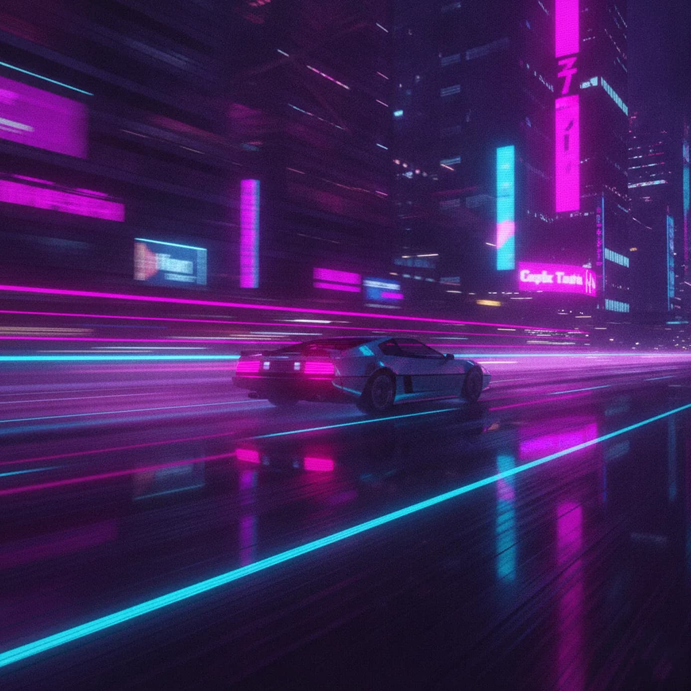 Synthwave Retro-Future lyrics to music sample